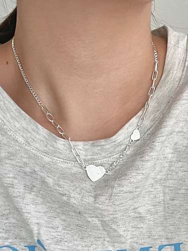 925 Sterling Silver Irregular Love Minimalist Necklace