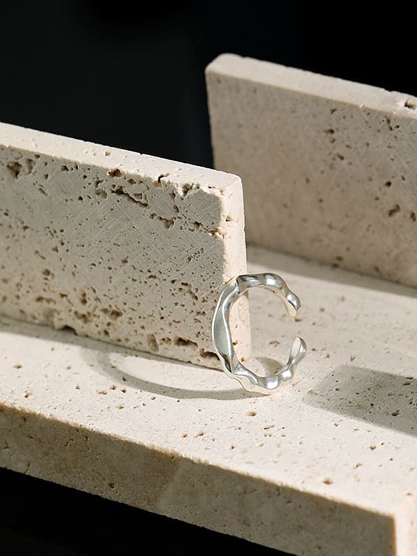 925 Sterling Silver Irregular Minimalist Band Ring