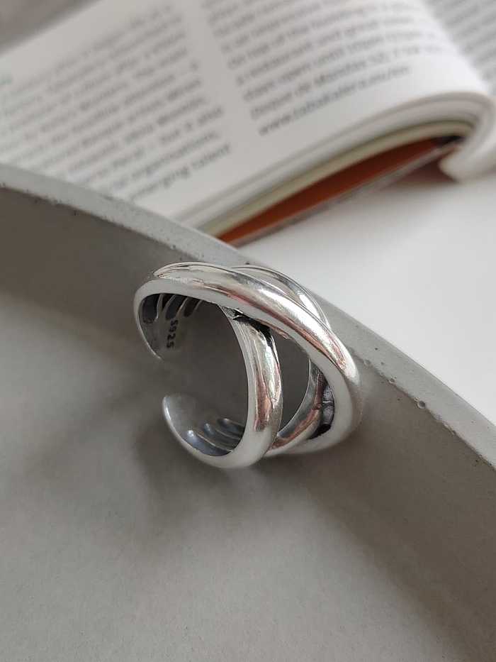 925 Sterling Silver Vintage Heavy Duty Woven Ring