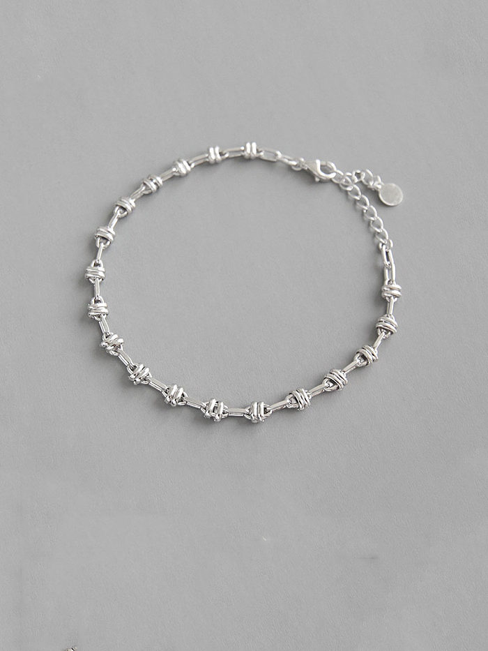 Argent sterling 925 avec bracelets d'amoureux de la chaîne vintage plaqué platine