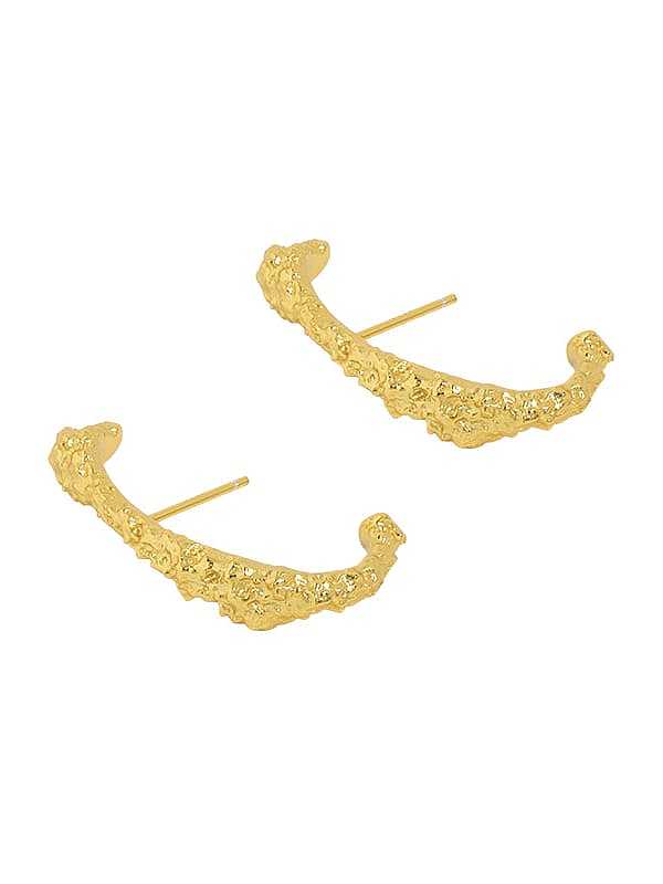 925 Sterling Silver Irregular Minimalist Stud Earring