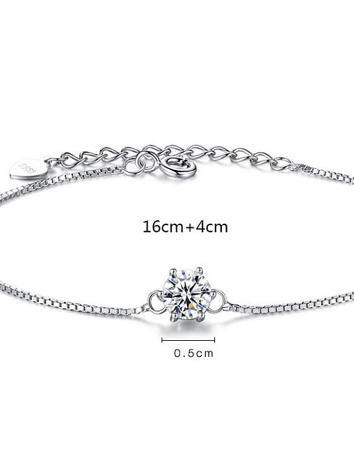 Sterling silver single AAA zircon bracelet