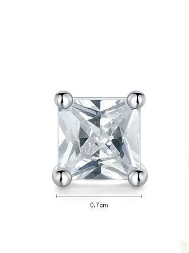 Pendiente minimalista geométrico de plata de ley 925 con circonita cúbica
