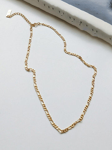 Pure silver irregular gold necklace