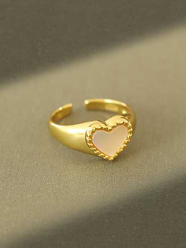 925 Sterling Silver Shell Heart Minimalist Band Ring