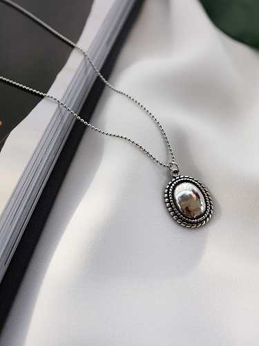 Collar de cadena de plata de ley 925 con conjunto vintage de moda