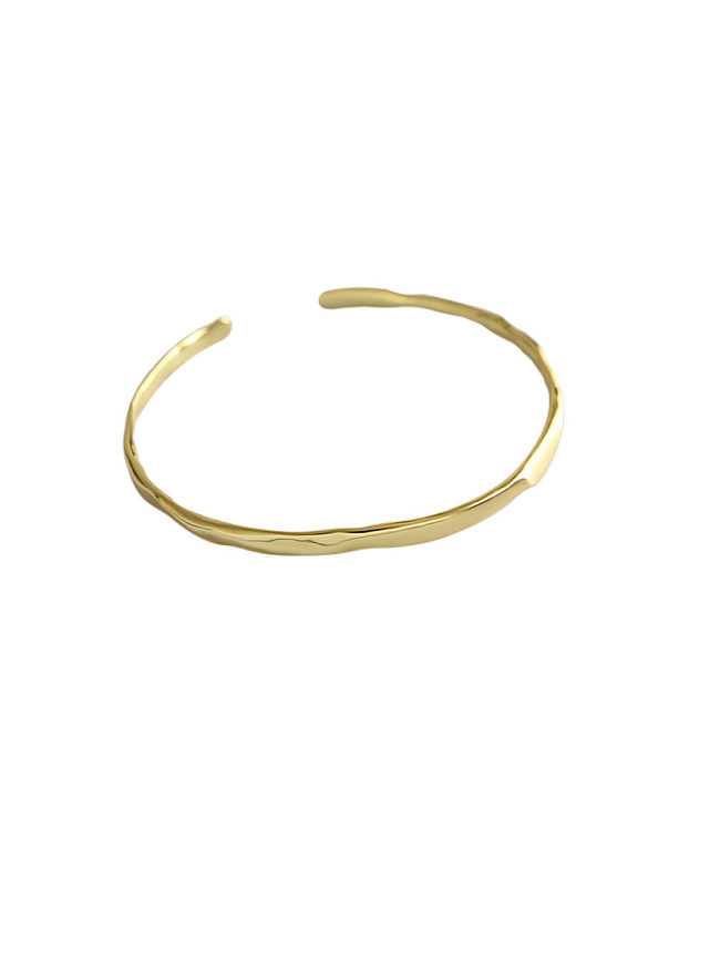 Argent sterling 925 avec bracelets ronds simplistes convexes-concaves