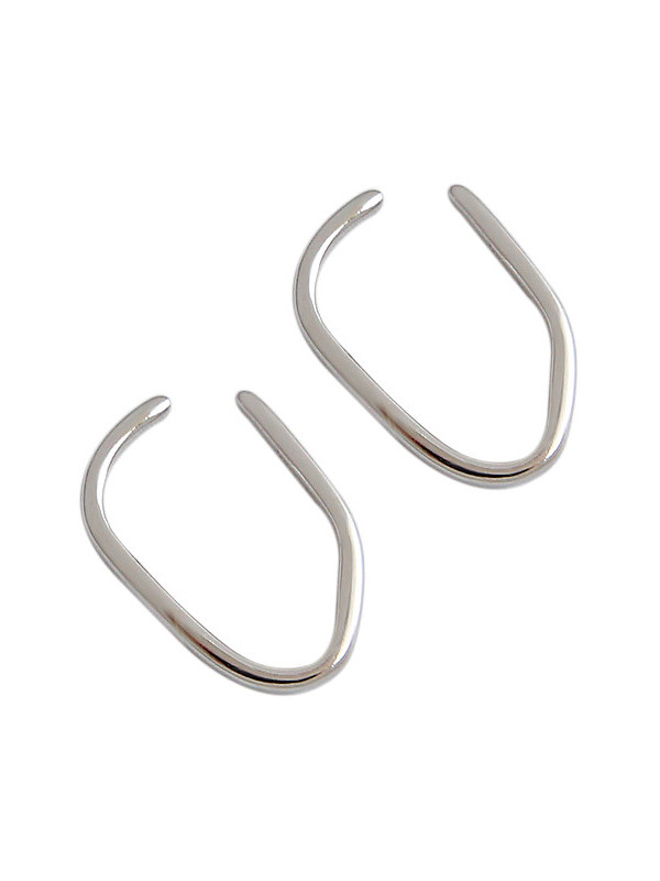 925 Sterling Silver With Gold Plated Simplistic Line Without Pierced Ears Clip On Earrings