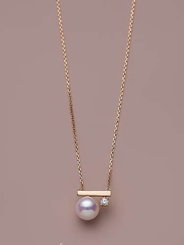 925 Sterling Silver Imitation Pearl Round Dainty Necklace