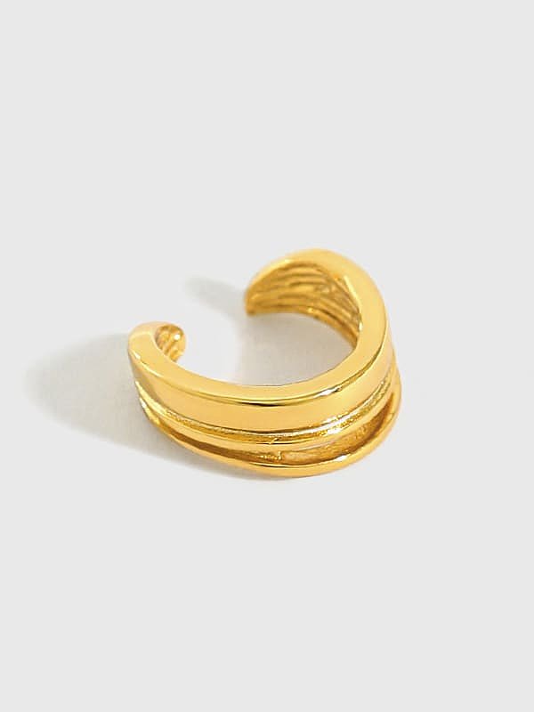 925 Sterling Silver Irregular Minimalist Huggie Earring [Single]