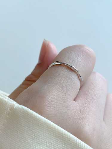 925 Sterling Silber runder minimalistischer Ring in freier Größe