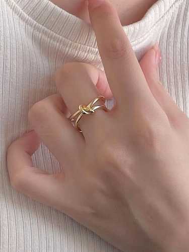 925 Sterling Silver Geometric Knot Minimalist Stackable Ring
