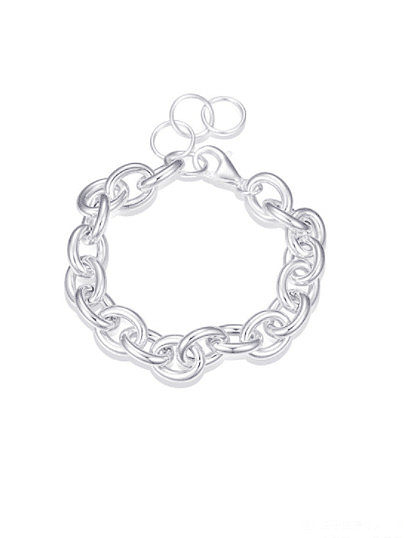 Bracelet à maillons vintage géométriques en argent sterling 925