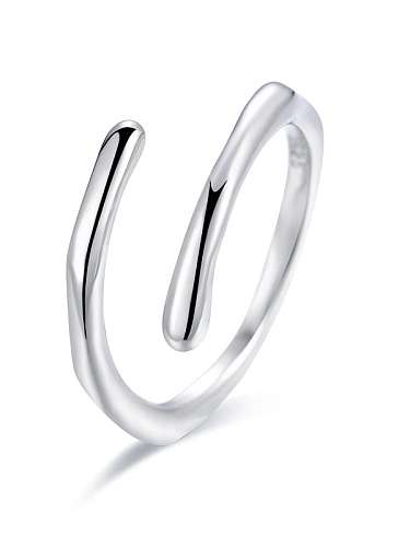 Bague minimaliste irrégulière lisse en argent sterling 925