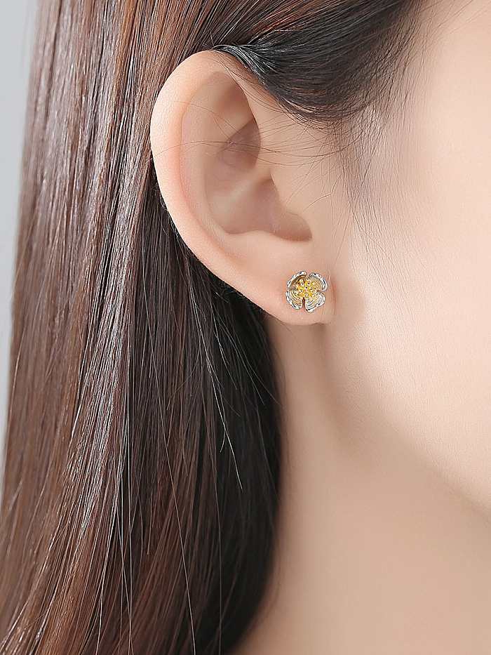 925 Sterling Silver Flower Trend Stud Earring