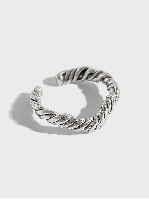 925 Sterling Silber Herz Vintage Twist Band Ring