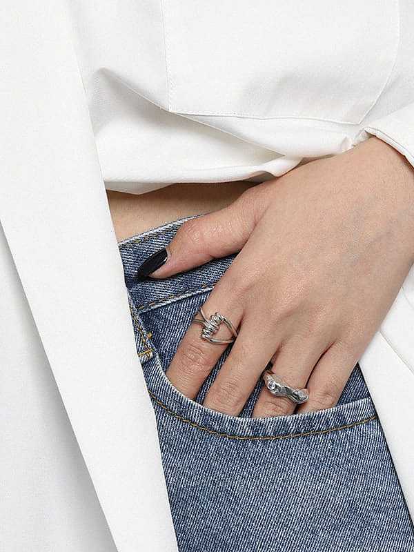 925 Sterling Silver Irregular Vintage Band Ring