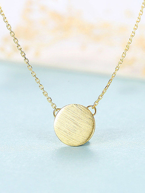 925 Sterling Silver With Glossy Simplistic Round Necklaces
