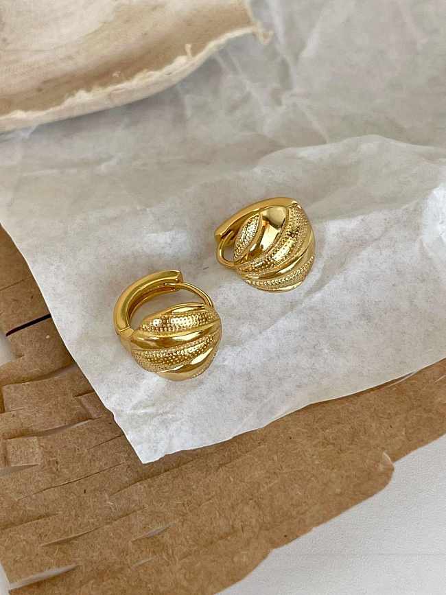 925 Sterling Silver Irregular Vintage Huggie Earring