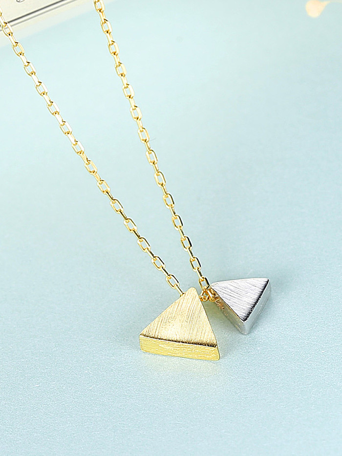 Colares de prata esterlina 925 com triângulos simplistas brilhantes
