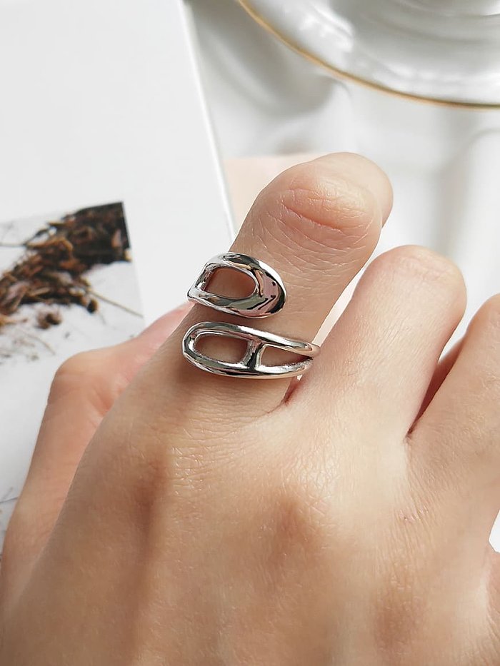 Hohler, unregelmäßiger, minimalistischer Midi-Ring aus 925er Sterlingsilber