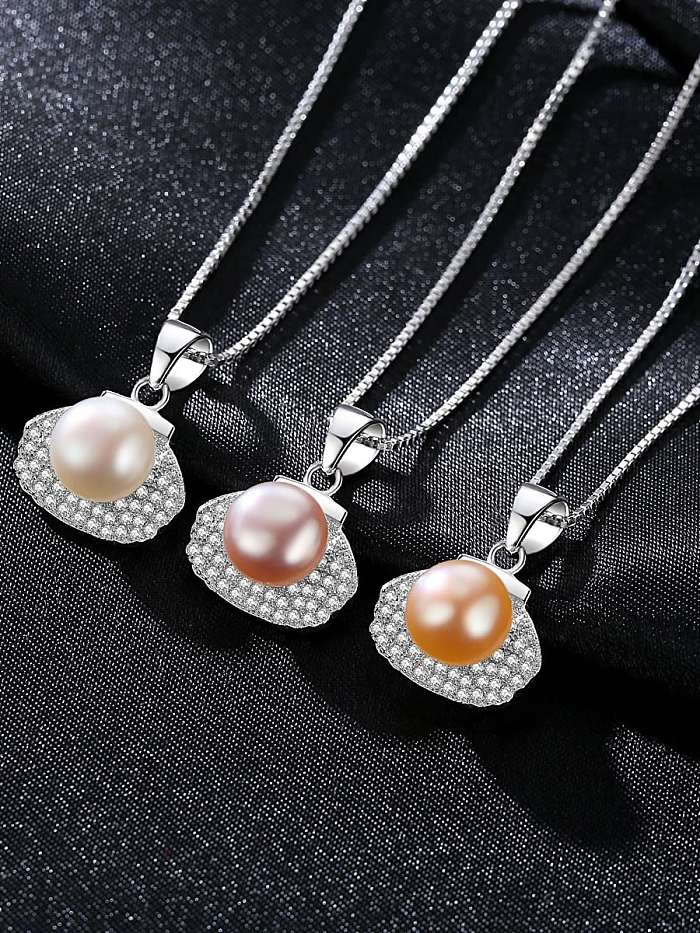 Collier pendentif en forme de perles d'eau douce multicolores en argent sterling 925