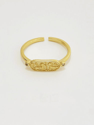Plata de ley 925 con anillos de animales de moda chapados en oro de 18 k