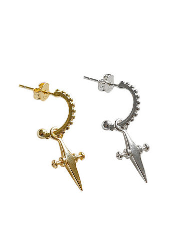 Personalized Little Cross Silver Stud Earrings