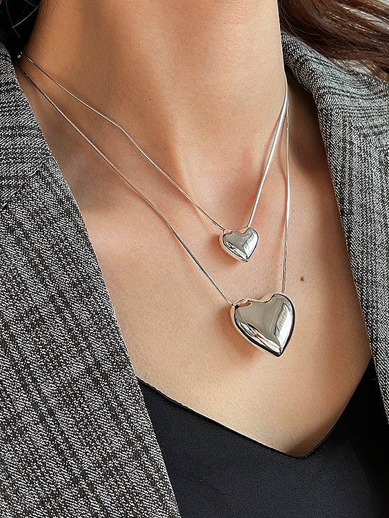 Minimalistische Halskette aus 925er Sterlingsilber mit glattem Herz