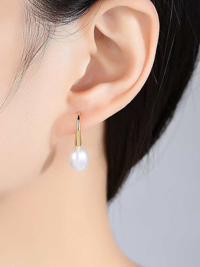 925 Sterling Silver Freshwater Pearl Trend Hook Earring