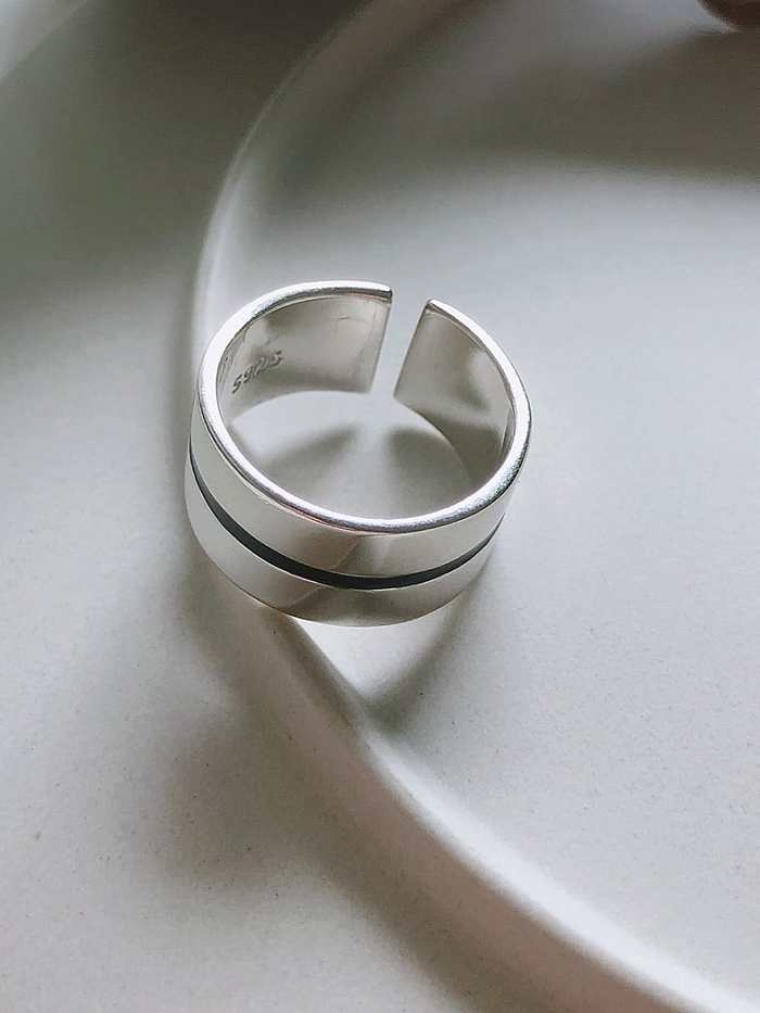 Anel de banda de prata esterlina 925 irregular minimalista arco cósmico tamanho livre