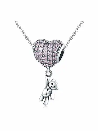 925 silver cute bear and balloon charms