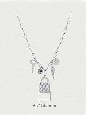925 Sterling Silver Cubic Zirconia Locket Minimalist Necklace