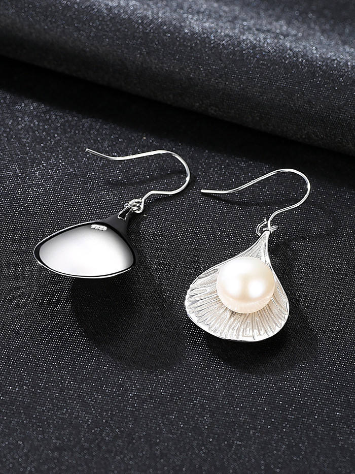 Pendientes de plata de primera ley con perlas naturales de 9-9.5 mm bañadas en oro de 18 kilates