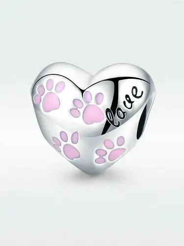 925 silver cute heart charms