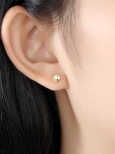 925 Sterling Silver Smooth Round Minimalist Stud Earring