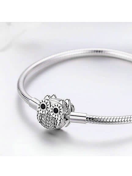 Bracelet chaîne hibou mignon en argent 925