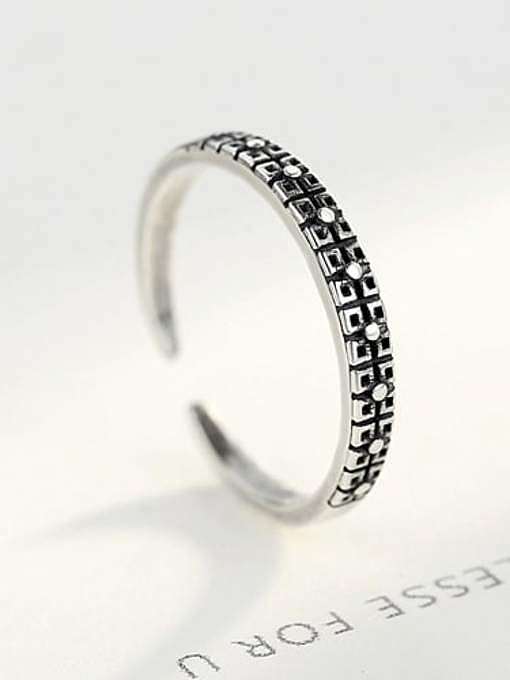 925 Sterling Silver Round Vintage Free Size Band Ring