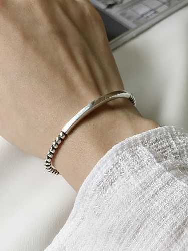Bracelet manchette lisse torsadé minimaliste en argent sterling 925
