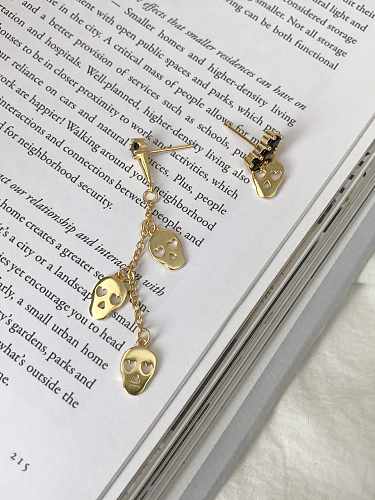 925 Sterling Silver Skull Vintage Stud Earring
