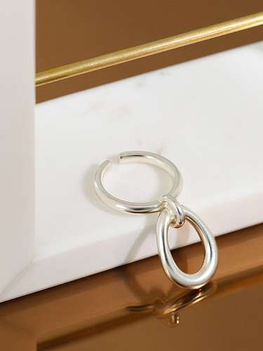 925 Sterling Silver Hollow Geometric Vintage Band Ring