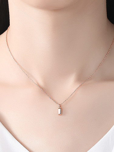 925 Sterling Silver With Rose Gold Plated Simplistic Geometric Necklaces