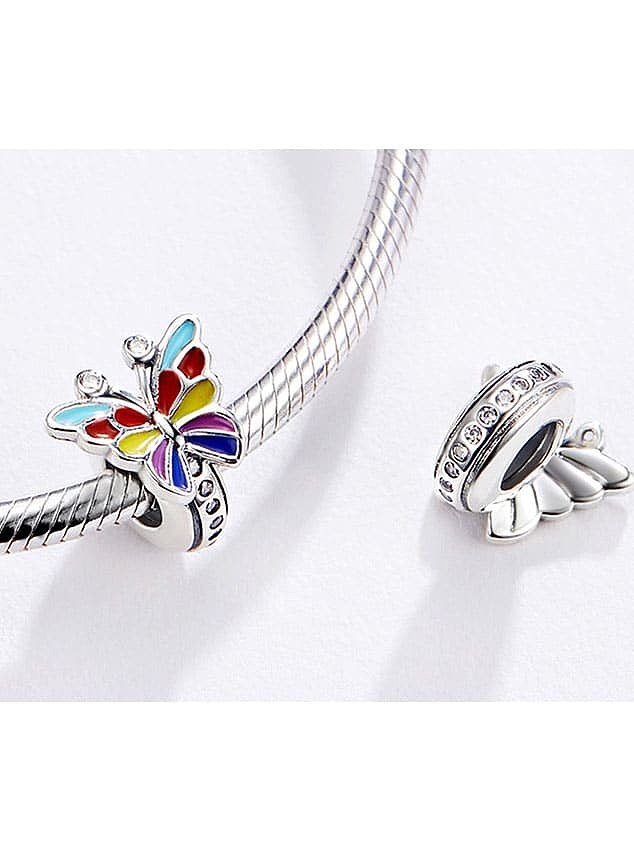 Breloques papillon mignon en argent 925