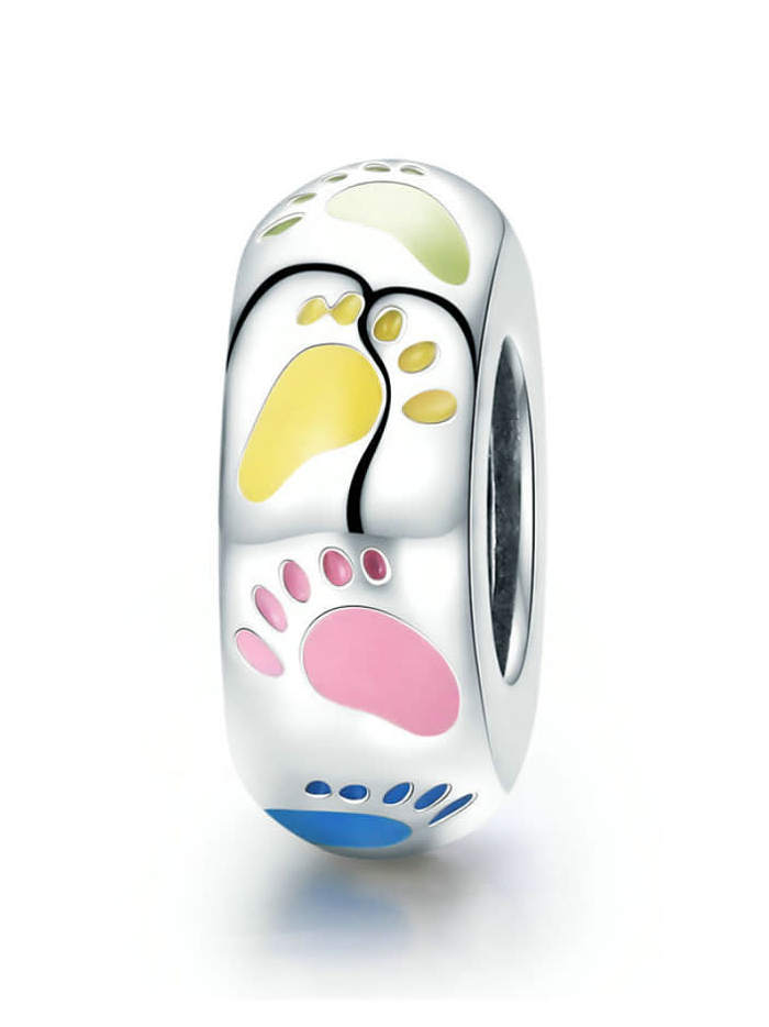 925 silver cute footprint charms