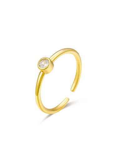 Sterling silver minimalist single Zricon gold free size ring