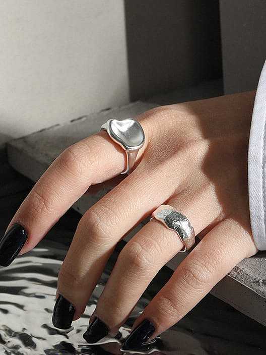 925 Sterling Silver Smooth Geometric Minimalist Band Ring