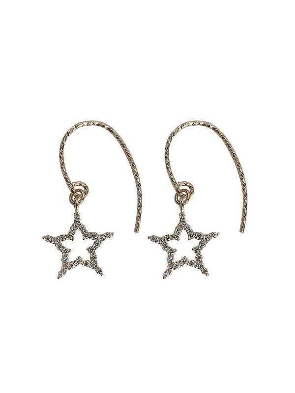 925 Sterling Silver Cubic Zirconia Star Trend Hook Earring