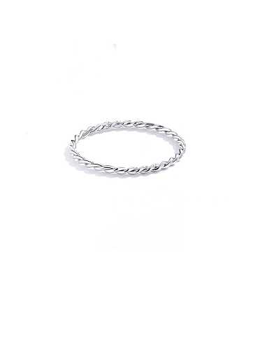 Anéis minimalistas de prata esterlina 925 banhados a ouro branco
