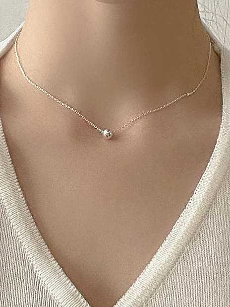 925 Sterling Silver Bead Minimalist Necklace