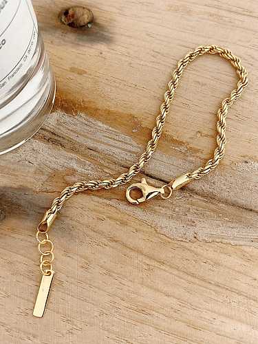 925 Sterling Silver Irregular Vintage Twist Link Bracelet